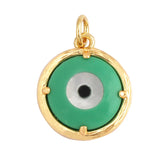 Coin Glass Evil Eye Charm Pendant, Colourful Necklace Components
