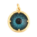 Coin Glass Evil Eye Charm Pendant, Colourful Necklace Components
