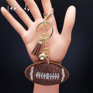 Crystal Key Chain Alloy Rhinestone Tassel Bell Car Key Ring K2873S