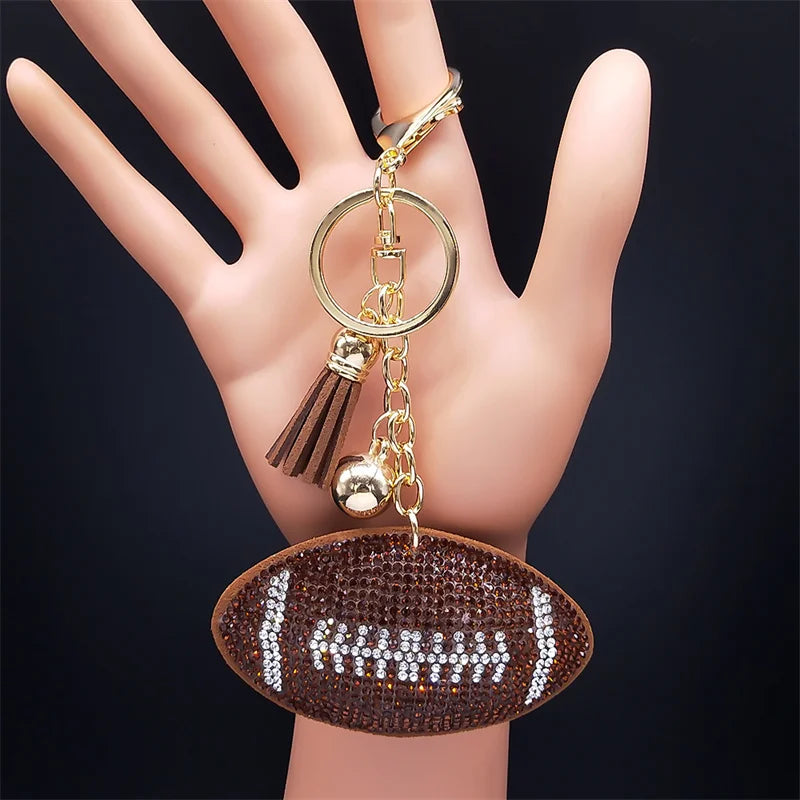 Crystal Key Chain Alloy Rhinestone Tassel Bell Car Key Ring K2873S