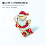 Christmas Tree & Santa Claus Enamel Silver Earrings