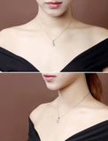 Sea Crystal Aquamarine Diamonds Pendant Necklace 18k Silver Choker