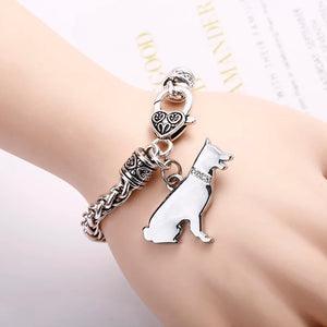 Shetland Shepherd Dog Charm Bracelet Silver Plated Jewelry