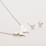 Silver Butterfly Necklace 925 Sterling Silver Choker Animal Pendant Women NK015