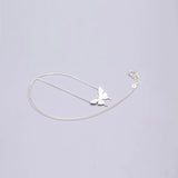 Silver Butterfly Necklace 925 Sterling Silver Choker Animal Pendant Women NK015
