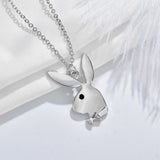 Silver Rabbit Necklace Rabbit Pendant Charm DIY Jewelry For Friend's Gift