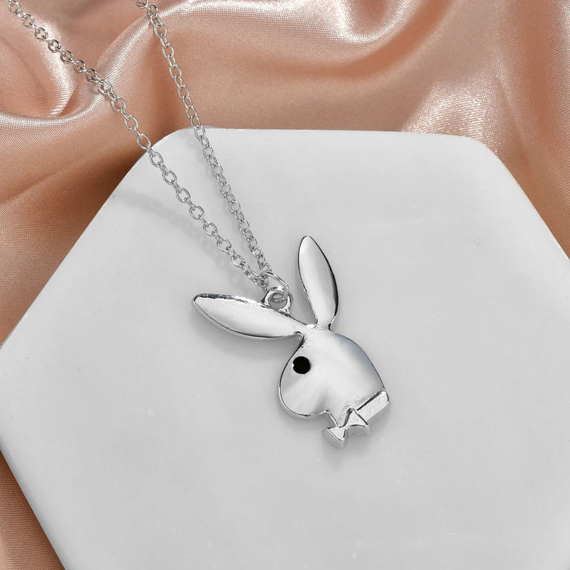Silver Rabbit Necklace Rabbit Pendant Charm DIY Jewelry For Friend's Gift