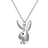 Silver Rabbit Necklace Rabbit Pendant Charm DIY Jewelry For Friend's Gift