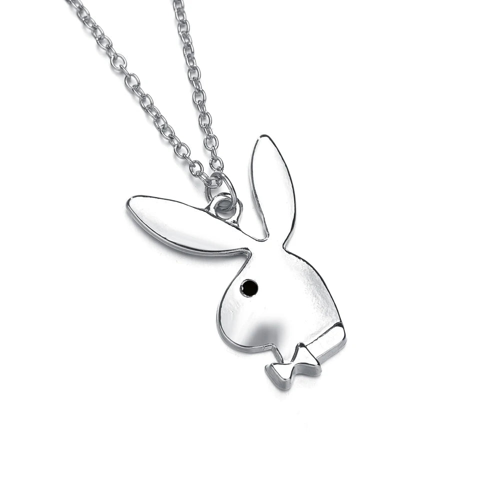 Silver Rabbit Necklace Rabbit Pendant Charm DIY Jewelry For Friend's Gift