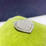 S925 Silver Heart Pendant Long Chain Necklace for Women