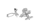 Silver Frog Style Toad Cuff Links
