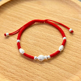 925 Silver Fish Charm Bracelet Red Thread Bangle