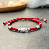925 Silver Fish Charm Bracelet Red Thread Bangle