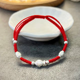 925 Silver Fish Charm Bracelet Red Thread Bangle