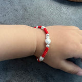 925 Silver Fish Charm Bracelet Red Thread Bangle