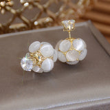 Crystal Opal Zircon Stud Earrings Wedding Jewelry Gift