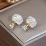 Crystal Opal Zircon Stud Earrings Wedding Jewelry Gift