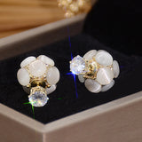 Crystal Opal Zircon Stud Earrings Wedding Jewelry Gift