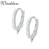 925 Silver CZ Circle Small Loop Huggie Hoop Earrings For Women Girls