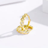 925 Silver S Infinity CZ Circle Huggie Hoop Earrings For Women