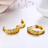 925 Silver S Infinity CZ Circle Huggie Hoop Earrings For Women