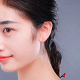 925 Silver S Infinity CZ Circle Huggie Hoop Earrings For Women