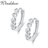 925 Silver S Infinity CZ Circle Huggie Hoop Earrings For Women