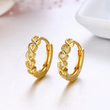 925 Silver S Infinity CZ Circle Huggie Hoop Earrings For Women