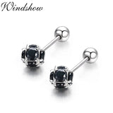 3D Round CZ Ball 925 Silver Stud Earrings For Women Girls Kids