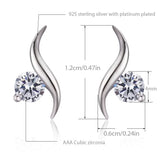 925 Silver Pink CZ Stud Earrings for Girls Kids Jewelry Gift