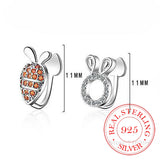Rabbit Carrot 925 Silver Ear Cuff Earrings For Women