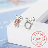 Rabbit Carrot 925 Silver Ear Cuff Earrings For Women
