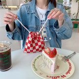 Small Coin Purse Drawstring Bag Woman Girl Kids Jewelry Lipstick Cosmetic Tote
