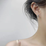 CZ Dinosaur Shape Silver Ear Studs 3D Animals Earrings