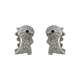 CZ Dinosaur Shape Silver Ear Studs 3D Animals Earrings