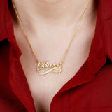Custom Name Necklace Small Hearts Infinity Pendant Stainless Steel
