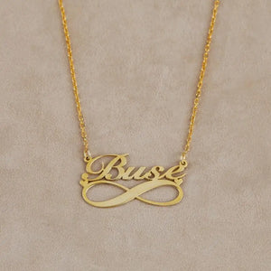 Custom Name Necklace Small Hearts Infinity Pendant Stainless Steel