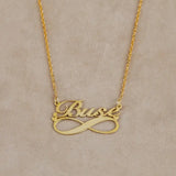 Custom Name Necklace Small Hearts Infinity Pendant Stainless Steel
