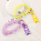Smile Bear Doll Keyring Cartoon Resin Matte Link Chain Bag Pendant