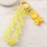 Smile Bear Doll Keyring Cartoon Resin Matte Link Chain Bag Pendant