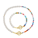 Smiley Face Choker Beads Necklace Irregular Pearl Y2K Collar Pearl Necklace