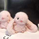 Waterproof Mink Fur Bunny Keychain Plush Rabbit Keychain Ring