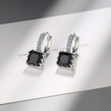 Rainbow Crystal Stone Hoop Earrings 925 Silver Wedding