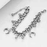 Stainless Steel Multilayer Moon Bracelet Women's Jewelry