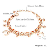 Stainless Steel Multilayer Moon Bracelet Women's Jewelry