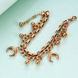 Stainless Steel Multilayer Moon Bracelet Women's Jewelry