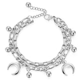 Stainless Steel Multilayer Moon Bracelet Women's Jewelry