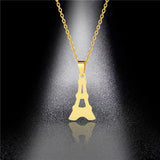Stainless Steel Tower Pendant Necklace for Women Chains Choker Collares