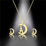 Stainless Steel Tower Pendant Necklace for Women Chains Choker Collares