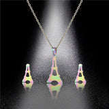 Stainless Steel Tower Pendant Necklace for Women Chains Choker Collares